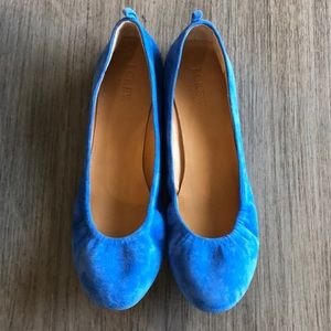 Bright blue ballet flats